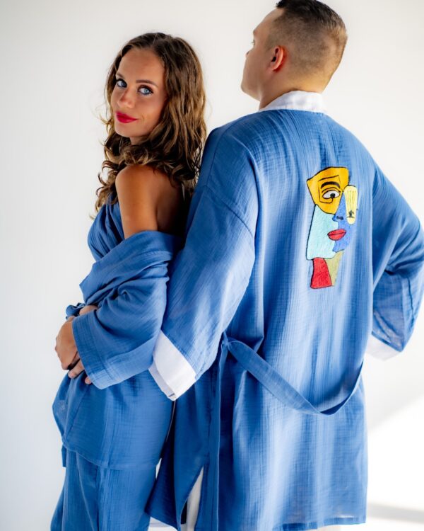 Kimono Blue Faces