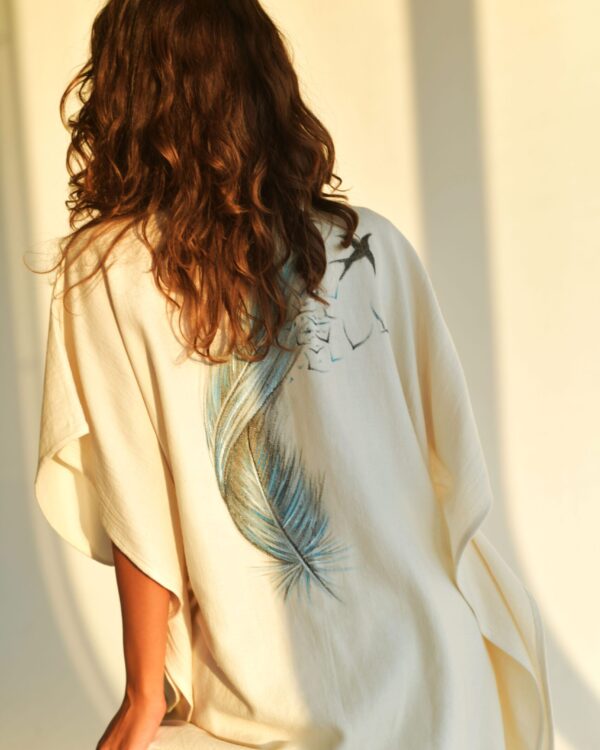 Letný mušelínový set (Vest Feather Blue )