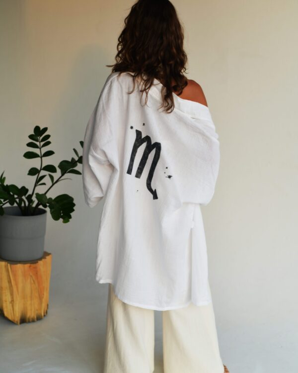 Kimono Zodiac krátke (White Scorpio)