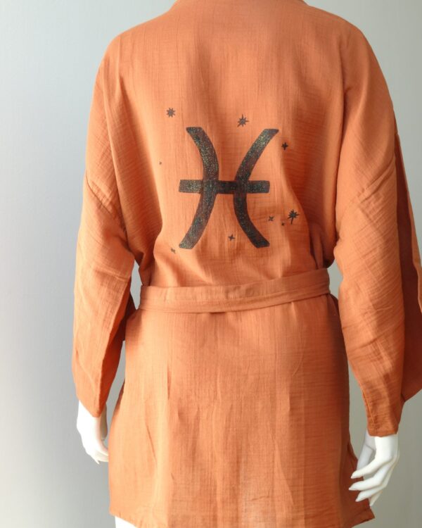 Kimono Zodiac krátke (Brick Red Pisces)